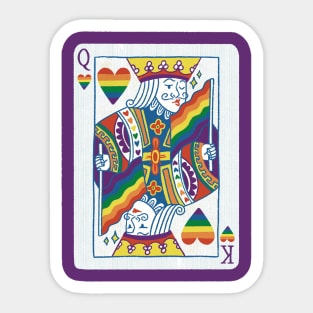 Funny Queer King Playing Card // LGBT Gay Pride Rainbow Parody Sticker